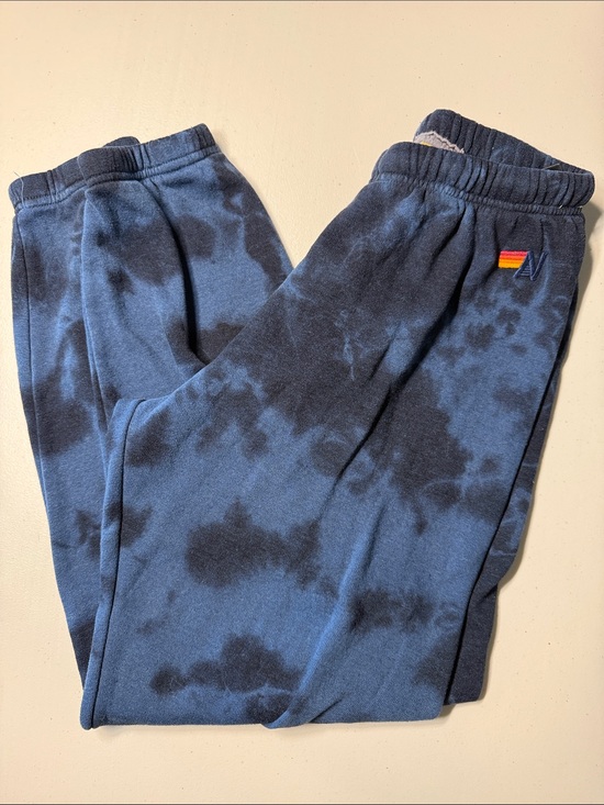 Aviator Nation Pants - Aviator Nation Tie-Dyed Blue Black Women’s Sweatpants Medium